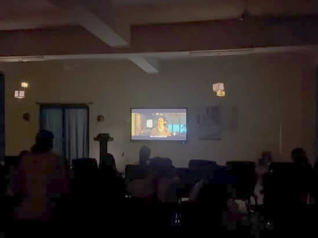 The hall during the screening