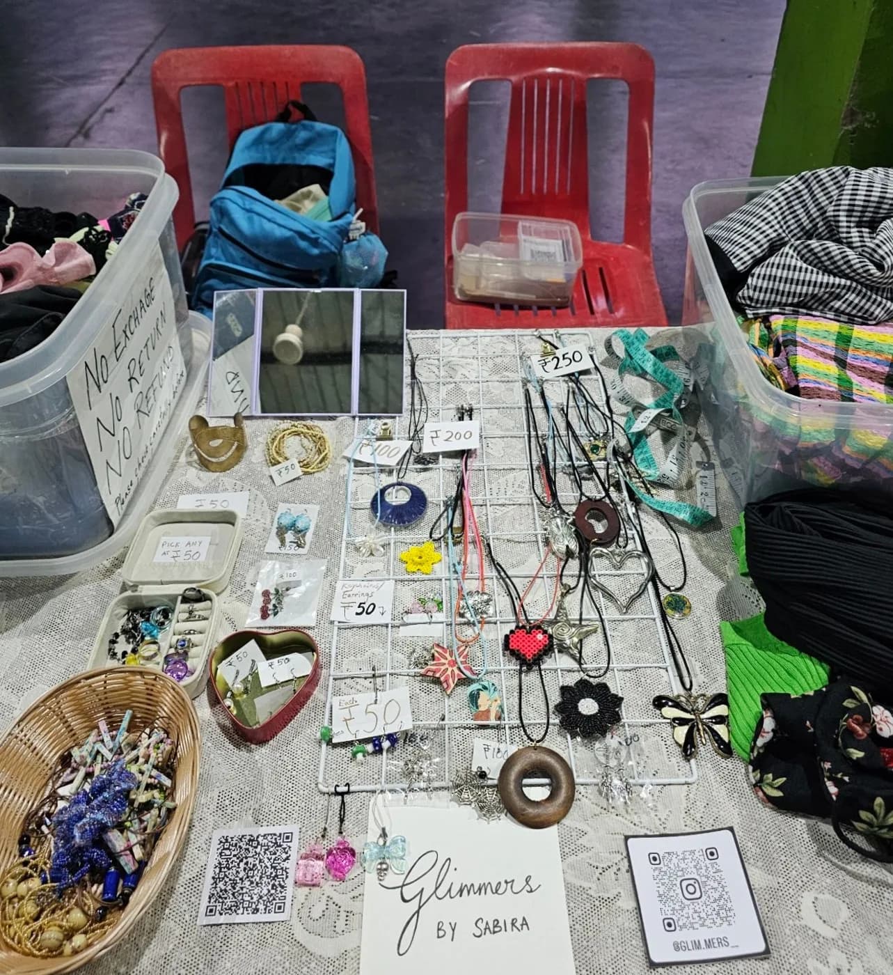 Glimmers by Sabira jewellery table