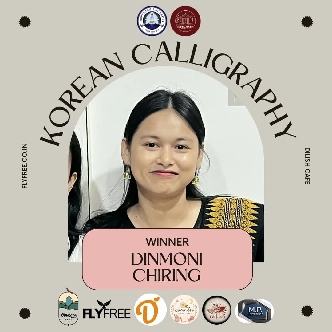 Korean Calligraphy winner: Dinmoni Chiring